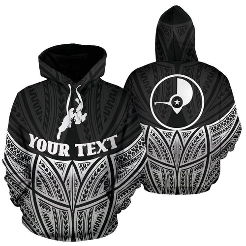 Yap Polynesian Custom Personalised Hoodie Black Pride Map nd Seal