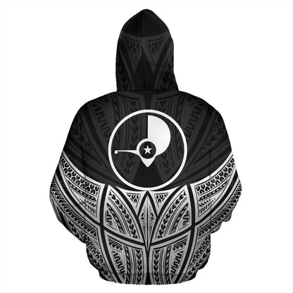 Yap Polynesian Custom Personalised Hoodie Black Pride Map nd Seal