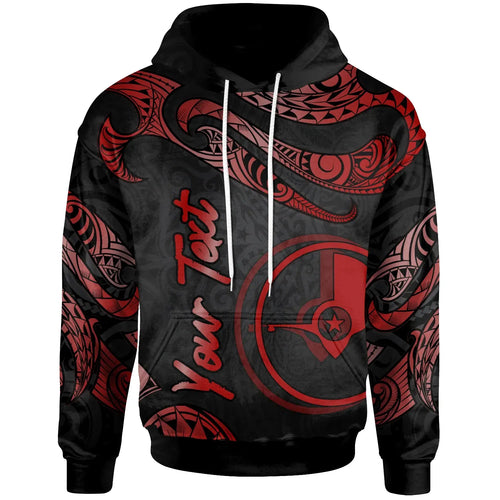 Yap Polynesian Custom Personalised Hoodie - Poly Tattoo Red Version