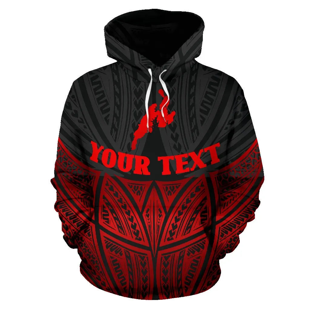 Yap Polynesian Custom Personalised Hoodie Red Black Pride Map nd Seal