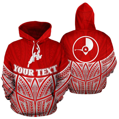 Yap Polynesian Custom Personalised Hoodie Red Pride Map nd Seal