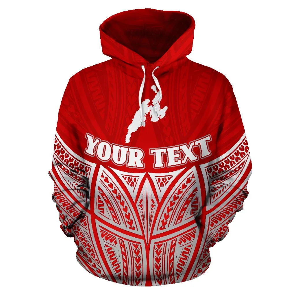 Yap Polynesian Custom Personalised Hoodie Red Pride Map nd Seal