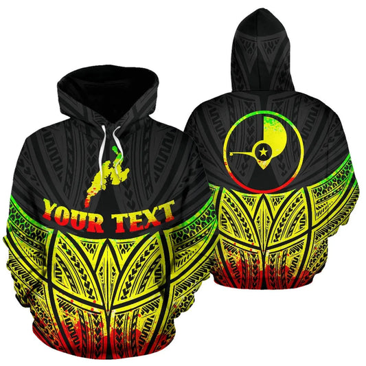 Yap Polynesian Custom Personalised Hoodie Reggae Pride Map nd Seal