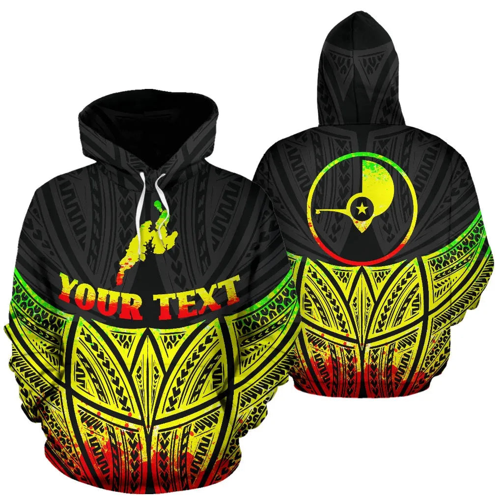 Yap Polynesian Custom Personalised Hoodie Reggae Pride Map nd Seal