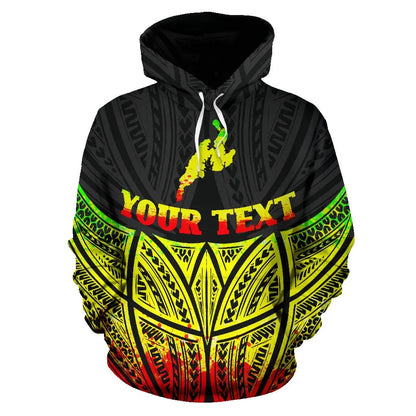 Yap Polynesian Custom Personalised Hoodie Reggae Pride Map nd Seal