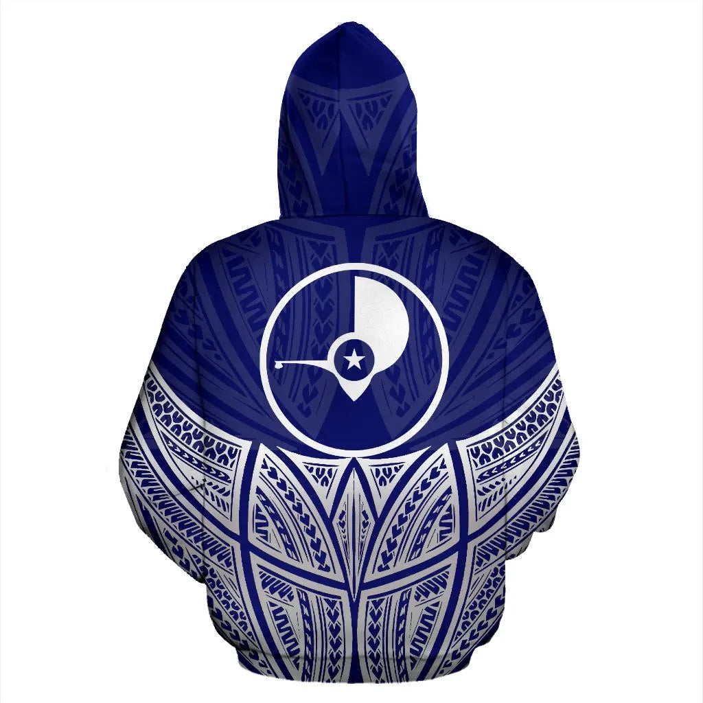 Yap Polynesian Hoodie Blue Pride Map nd Seal