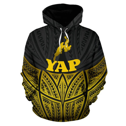 Yap Polynesian Hoodie Gold Pride Map nd Seal
