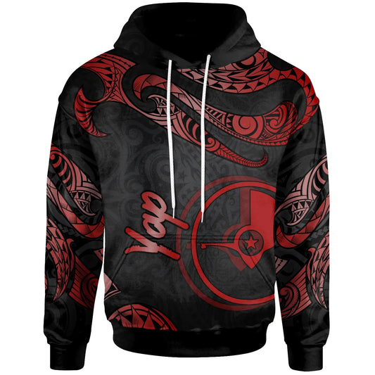 Yap Polynesian Hoodie - Poly Tattoo Red Version