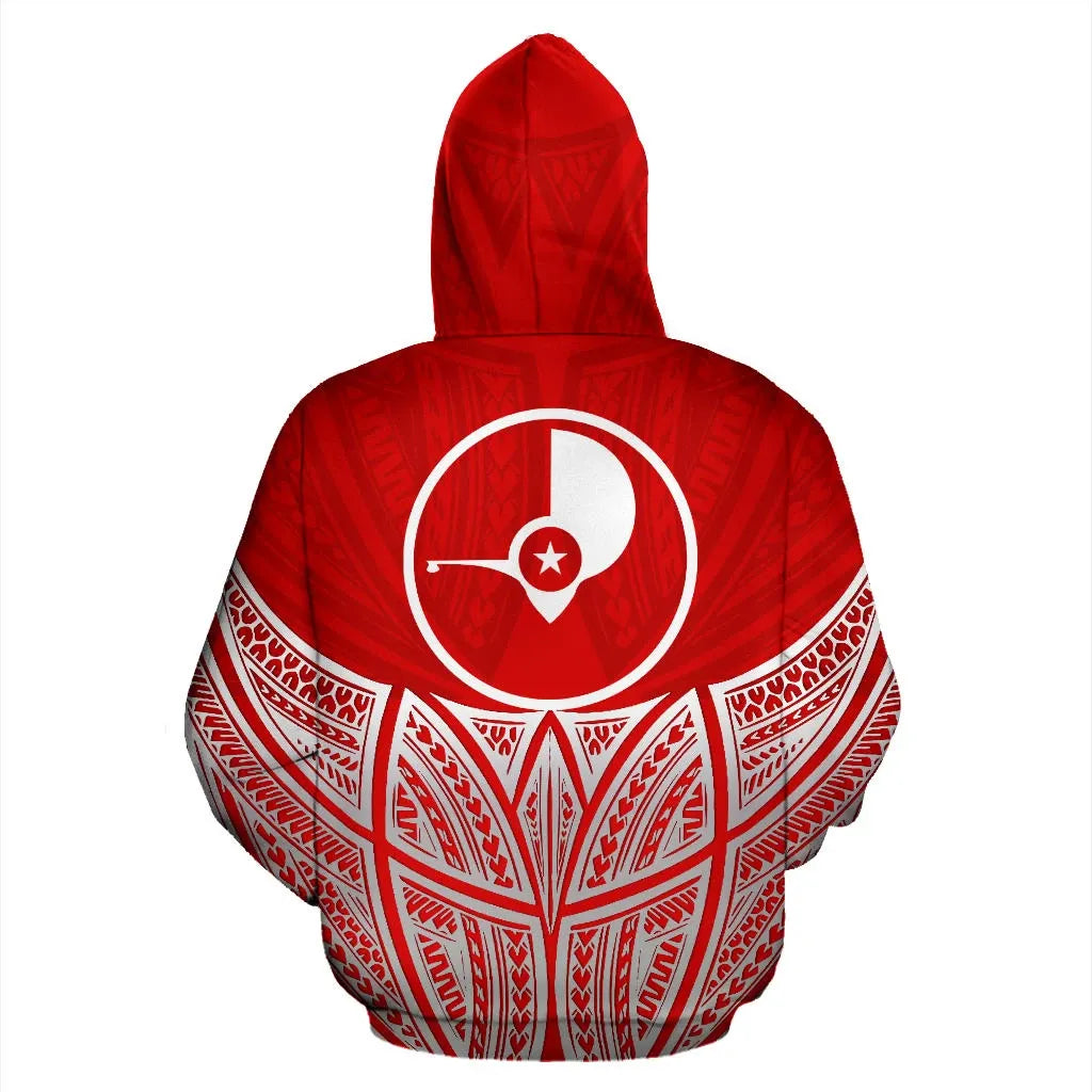 Yap Polynesian Hoodie Red Pride Map nd Seal