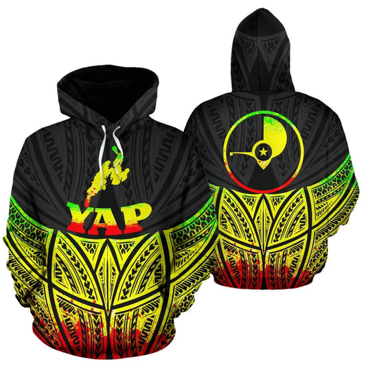 Yap Polynesian Hoodie Reggae Pride Map nd Seal