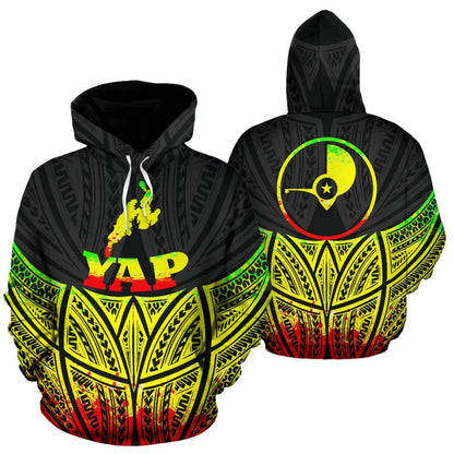 Yap Polynesian Hoodie Reggae Pride Map nd Seal