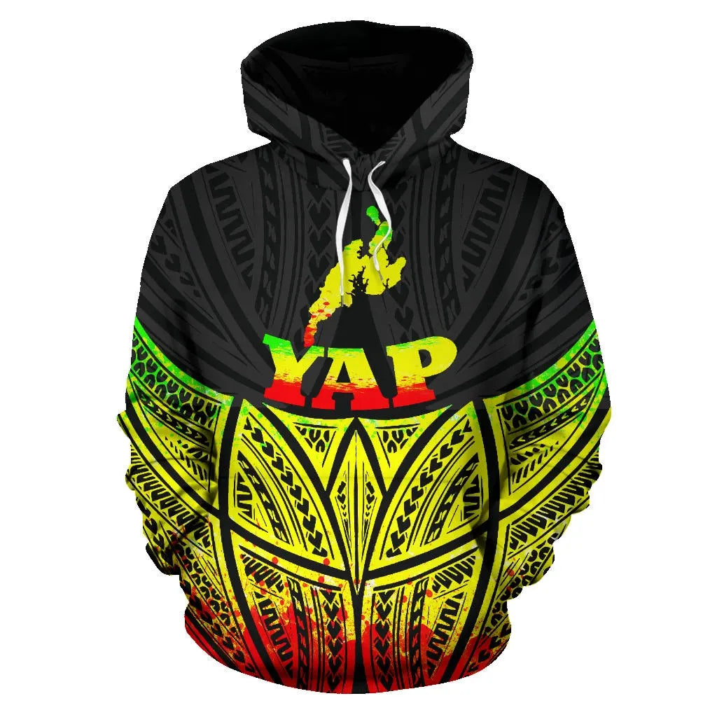 Yap Polynesian Hoodie Reggae Pride Map nd Seal