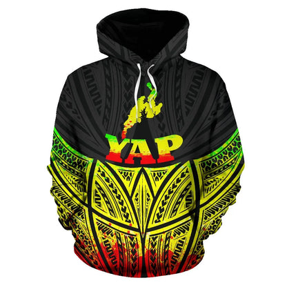 Yap Polynesian Hoodie Reggae Pride Map nd Seal