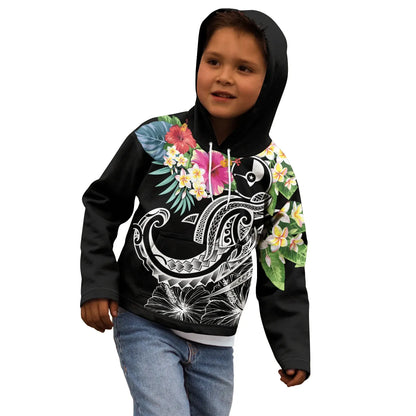 YAP Polynesian Hoodie - Summer Plumeria (Black)