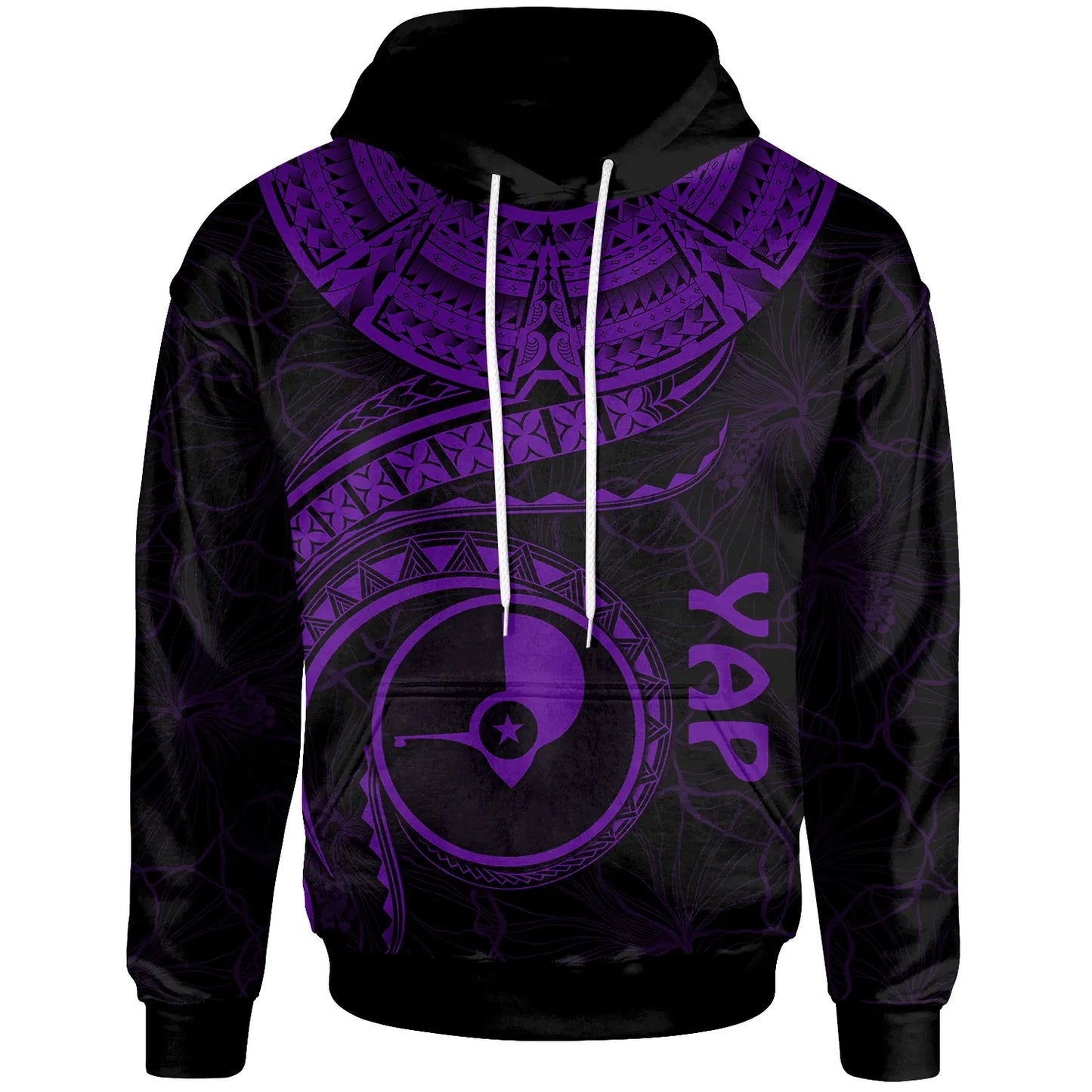 Yap Polynesian Hoodie - Yap Waves (Purple)