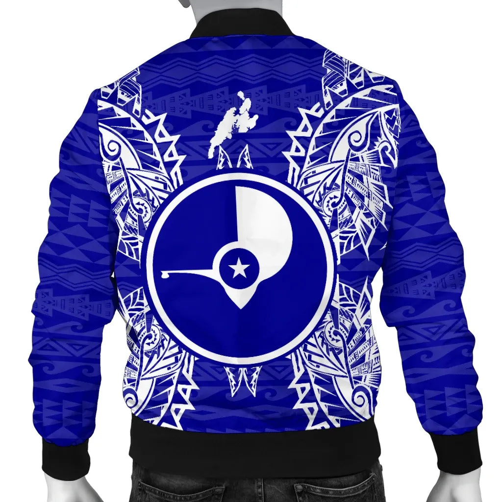 Yap Polynesian Bomber Jacket Map Blue