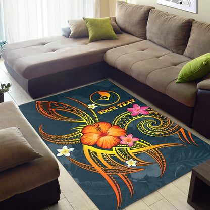 YAP Polynesian Personalised Area Rug - Legend of YAP (Blue)