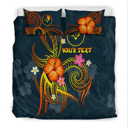 Yap Polynesian Personalised Bedding Set - Legend Of Yap (Blue)