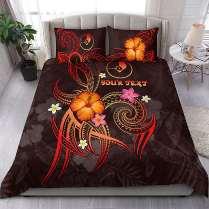 Yap Polynesian Personalised Bedding Set - Legend Of Yap (Red)