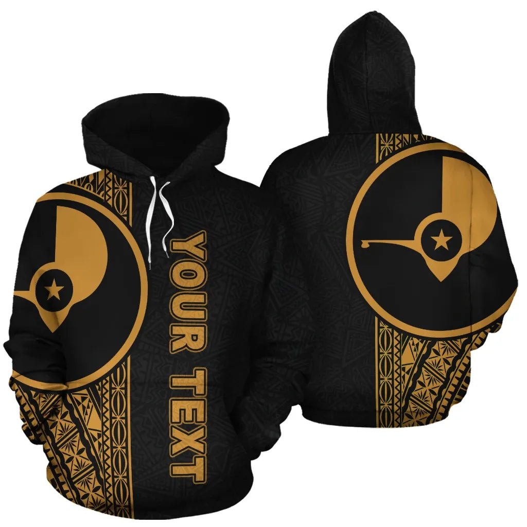 Yap Polynesian Personalised Custom Hoodie - Yellow Line