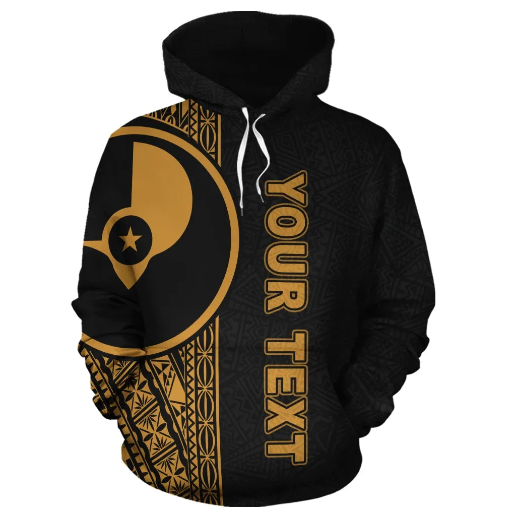 Yap Polynesian Personalised Custom Hoodie - Yellow Line
