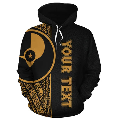 Yap Polynesian Personalised Custom Hoodie - Yellow Line