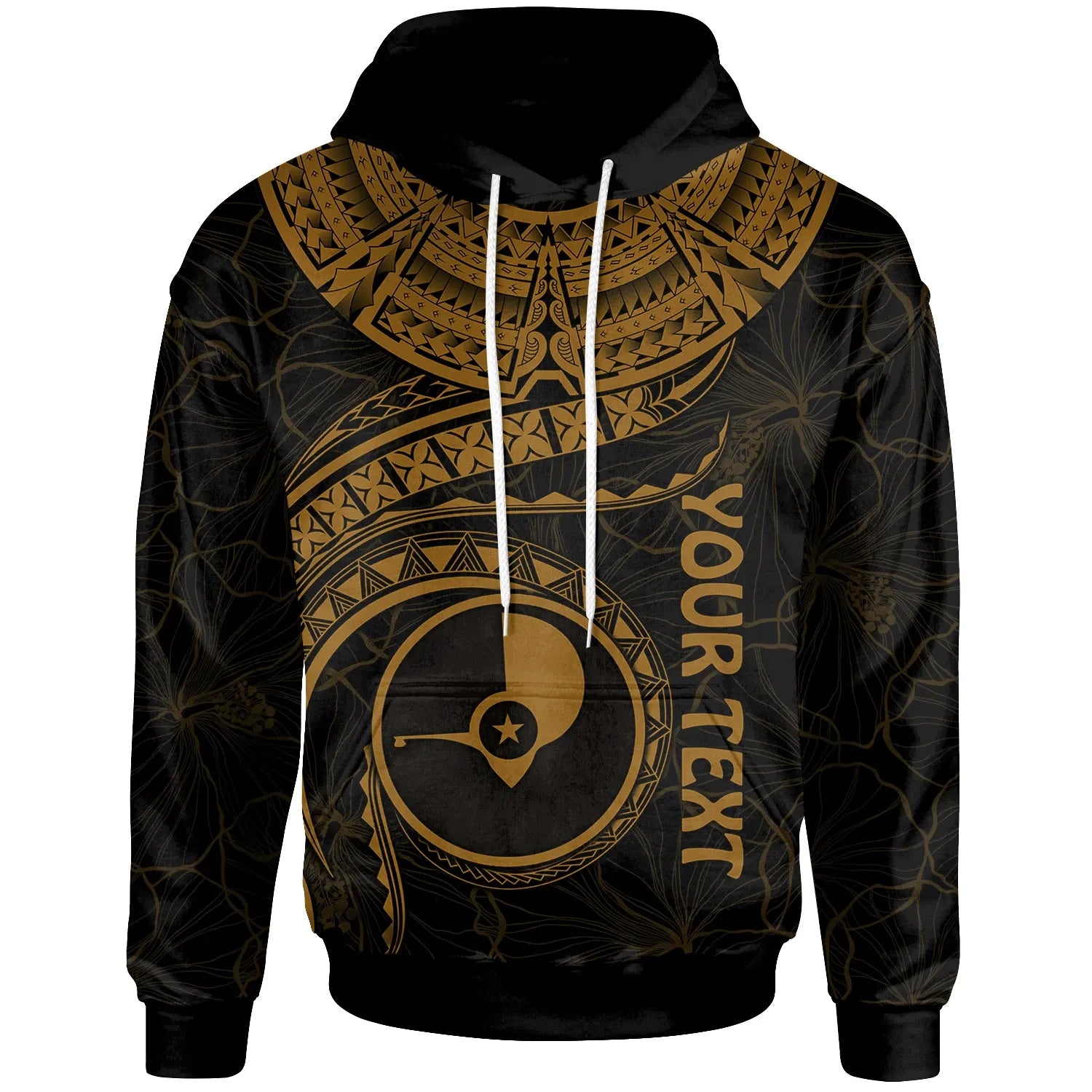 Yap Polynesian Personalised Hoodie - Yap Waves (Golden)