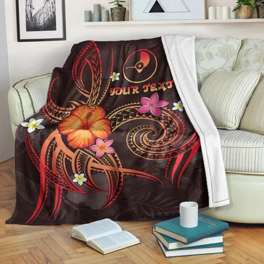 Yap Polynesian Personalised Premium Blanket - Legend of Yap (Red)