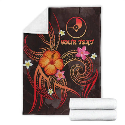 Yap Polynesian Personalised Premium Blanket - Legend of Yap (Red)