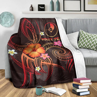 Yap Polynesian Personalised Premium Blanket - Legend of Yap (Red)