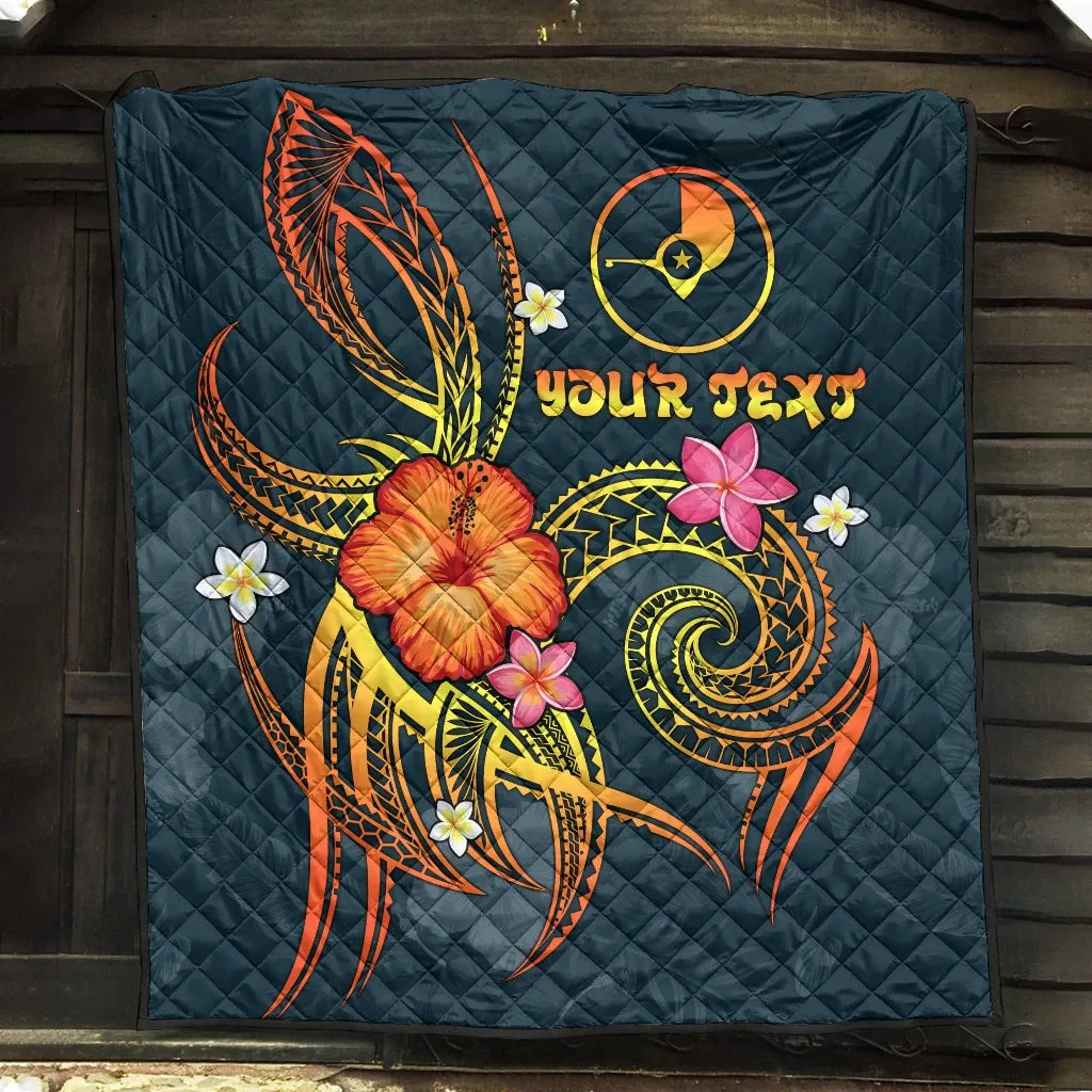 YAP Polynesian Personalised Premium Quilt - Legend of YAP (Blue)