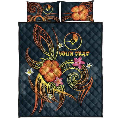 Yap Polynesian Personalised Quilt Bed Set - Legend of Yap (Blue)