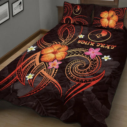 Yap Polynesian Personalised Quilt Bed Set - Legend of Yap (Red)