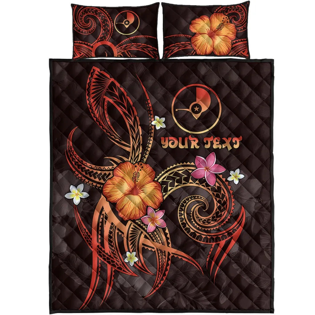 Yap Polynesian Personalised Quilt Bed Set - Legend of Yap (Red)