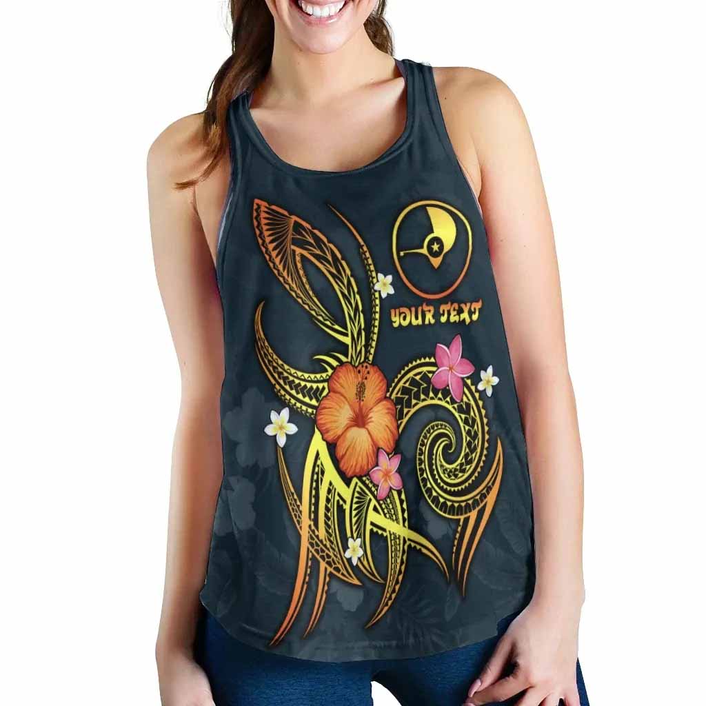 Yap Polynesian Personalised Women Racerback Tank - Legend of Yap (Blue)
