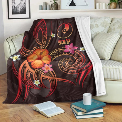 Yap Polynesian Premium Blanket - Legend of Yap (Red)