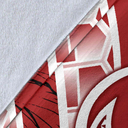 Yap Polynesian Premium Blanket - Summer Plumeria (Red)