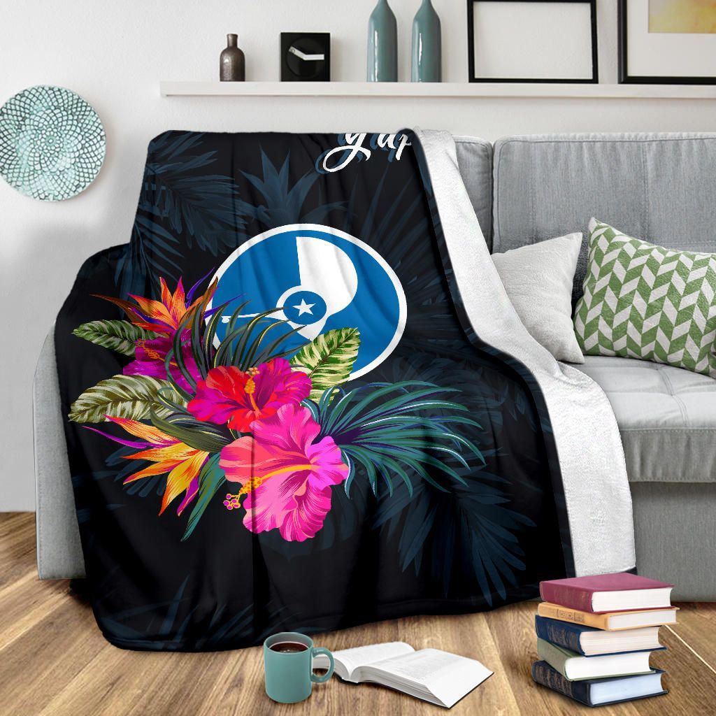 Yap Polynesian Premium Blanket - Tropical Flower