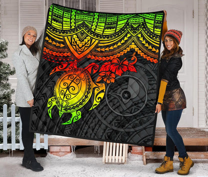 Yap Polynesian Premium Quilt - Reggae Turtle