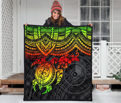 Yap Polynesian Premium Quilt - Reggae Turtle