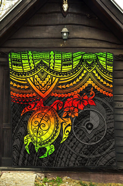 Yap Polynesian Premium Quilt - Reggae Turtle