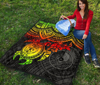 Yap Polynesian Premium Quilt - Reggae Turtle