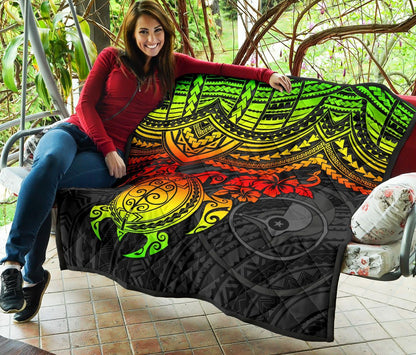 Yap Polynesian Premium Quilt - Reggae Turtle