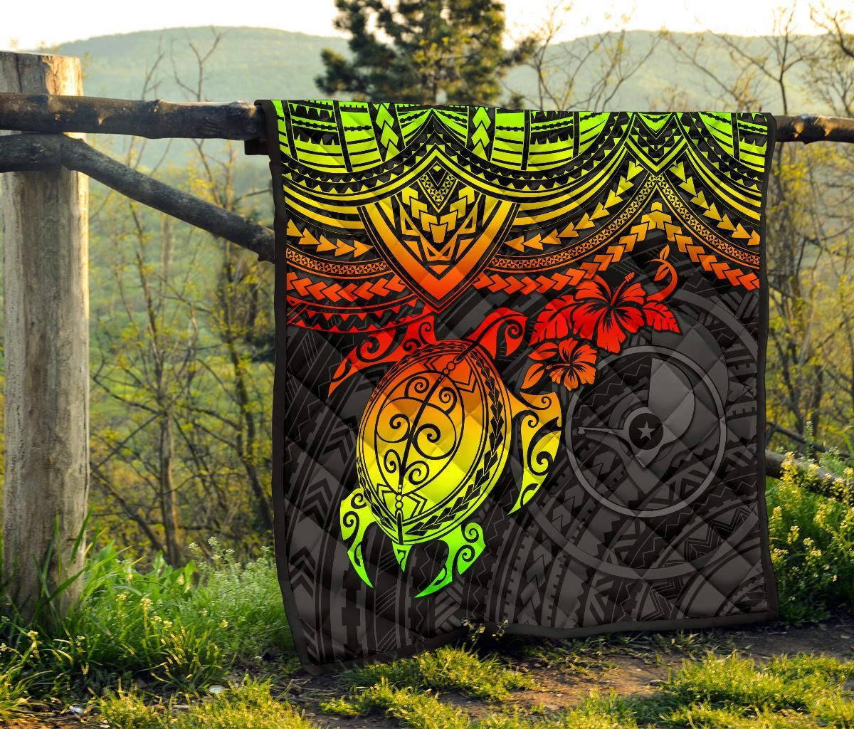Yap Polynesian Premium Quilt - Reggae Turtle