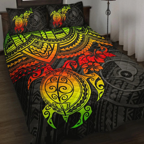 Yap Polynesian Quilt Bed Set - Reggae Turtle