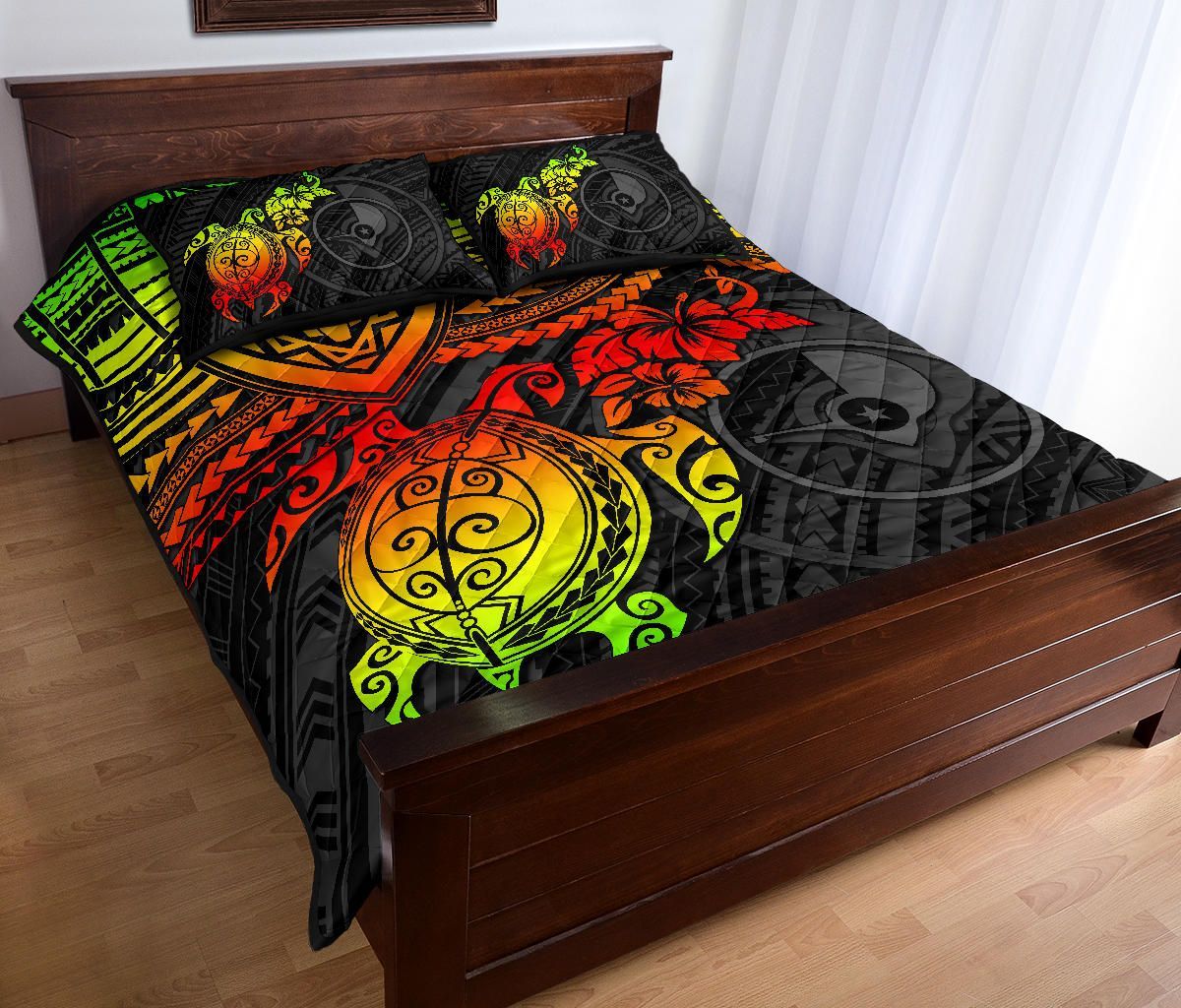 Yap Polynesian Quilt Bed Set - Reggae Turtle
