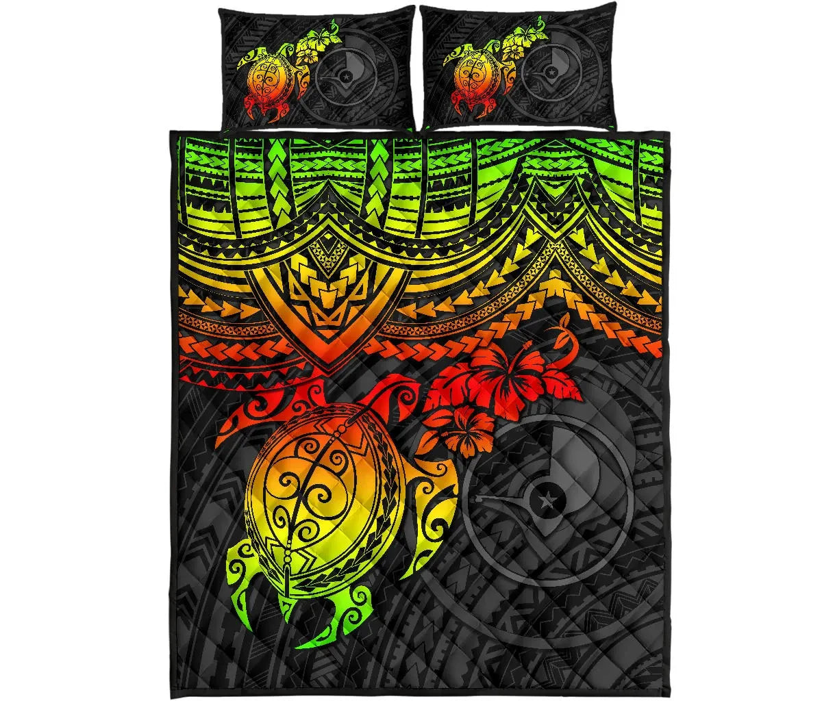 Yap Polynesian Quilt Bed Set - Reggae Turtle