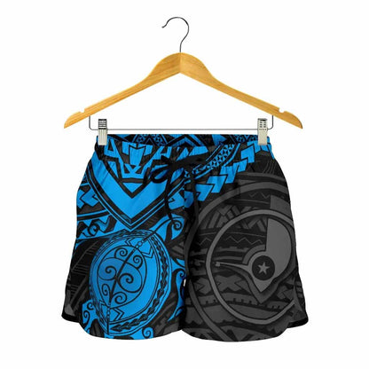 Yap Polynesian Shorts (Women) - Blue Turtle