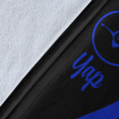 Yap Premium Blanket - Blue Polynesian Tentacle Tribal Pattern