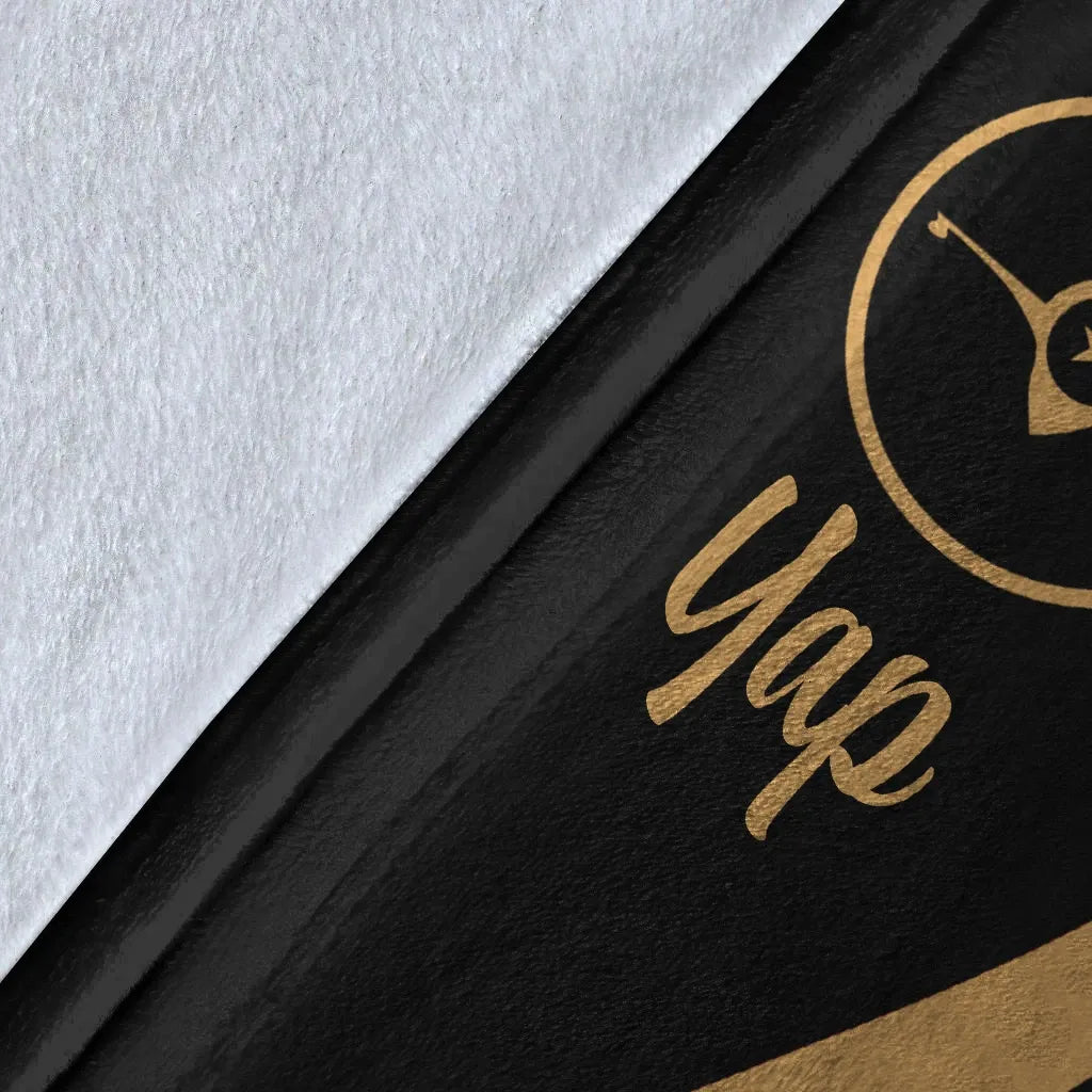 Yap Premium Blanket - Gold Polynesian Tentacle Tribal Pattern